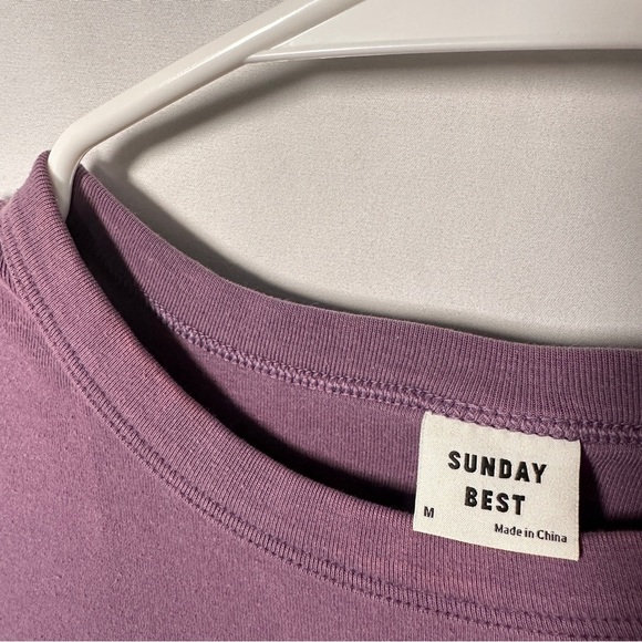Aritzia Sunday Best cropped baby tee lilac purple Y2K aesthetic M cozycore - Picture 7 of 8